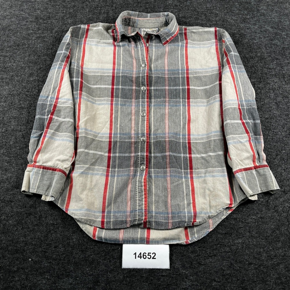 Wrangler Western Wear Shirt Womens Medium Multicolor Plaid Casual Button Up